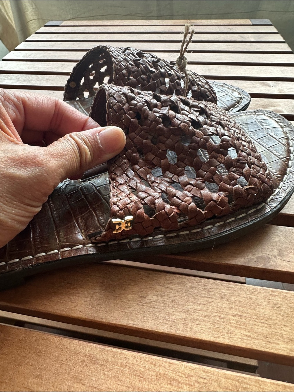 Sam Edelman Woven Slide Sandals in Brown - Women's Casual Slip-On - Picture 2 of 4